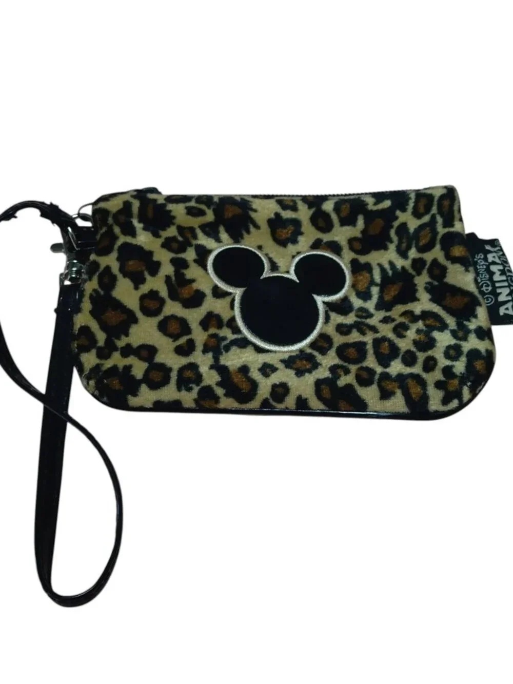 Disney's Animal Kingdom Cheetah Print Wristlet Mickey Mouse Soft Novelty Vintage
